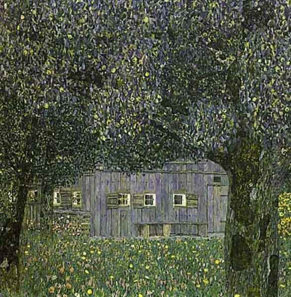 Farmhouse In Upper Austria Oil Painting by Gustav Klimt