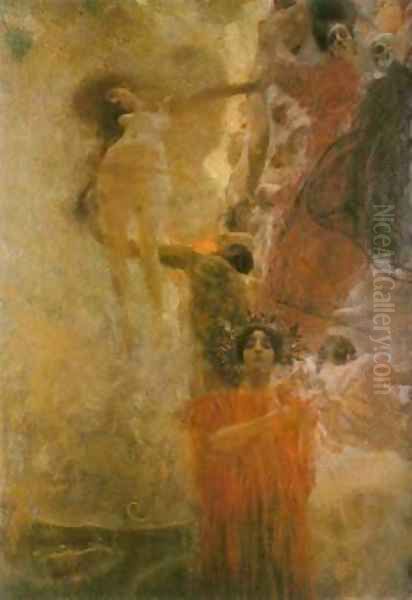 La Giurisprudenza Oil Painting by Gustav Klimt