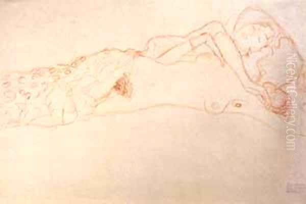 Nude 1905-06 Oil Painting by Gustav Klimt