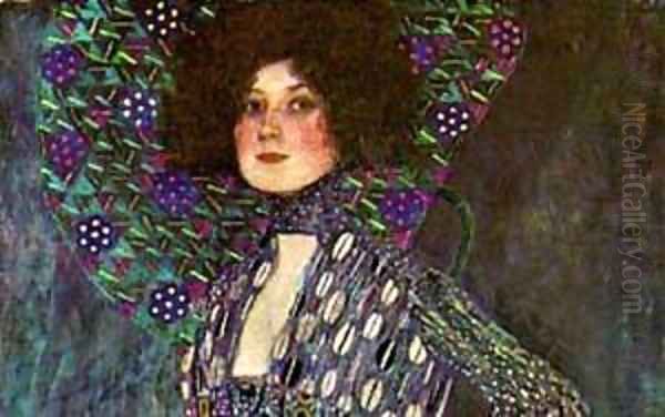 Emilie Floge Detail 1902 Oil Painting by Gustav Klimt