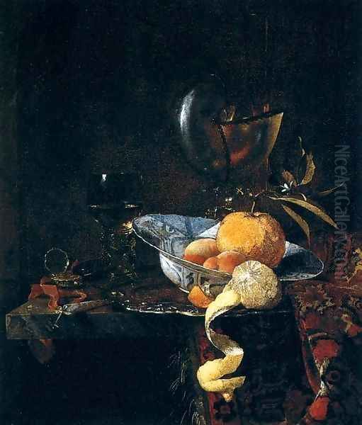 Still-Life with Porcelain and a Nautilus Cup Oil Painting by Willem Kalf