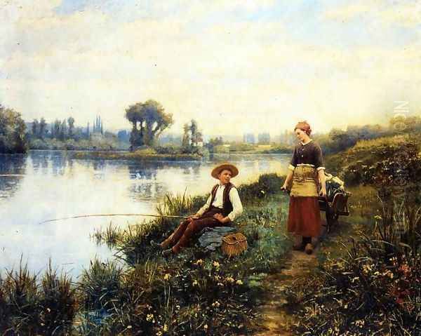 A Passing Conversation Oil Painting by Daniel Ridgway Knight