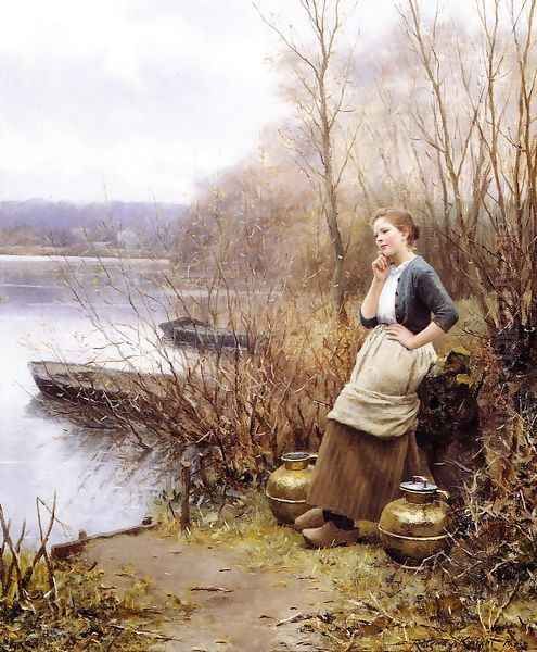 A Lovely Thought Oil Painting by Daniel Ridgway Knight