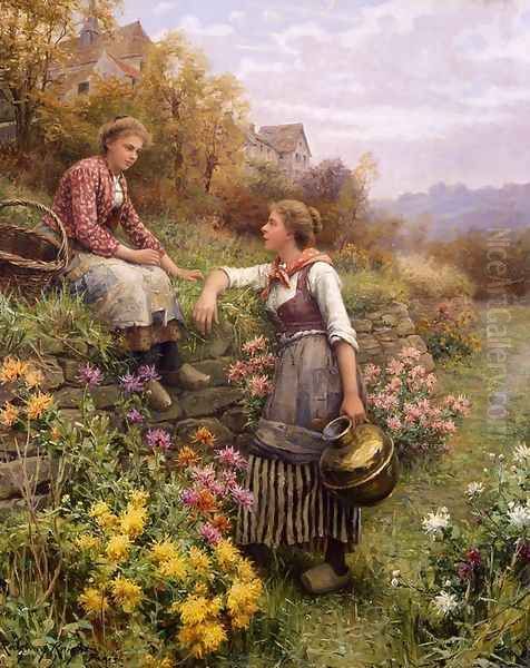 Gossips Oil Painting by Daniel Ridgway Knight