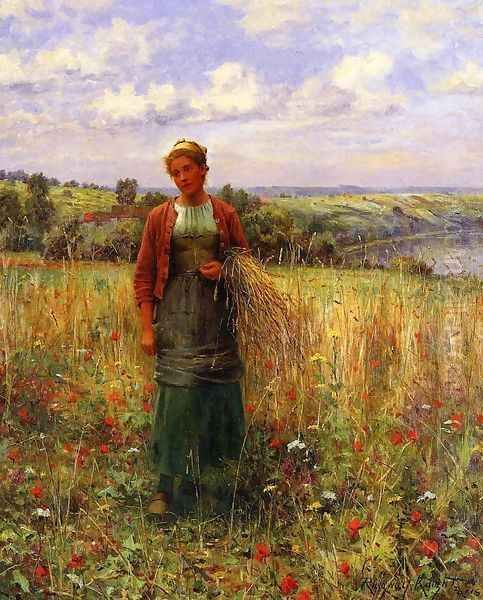 Gathering Wheat Oil Painting by Daniel Ridgway Knight