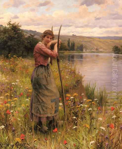 A Moment Of Rest Oil Painting by Daniel Ridgway Knight