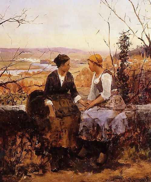 The Two Friends Oil Painting by Daniel Ridgway Knight