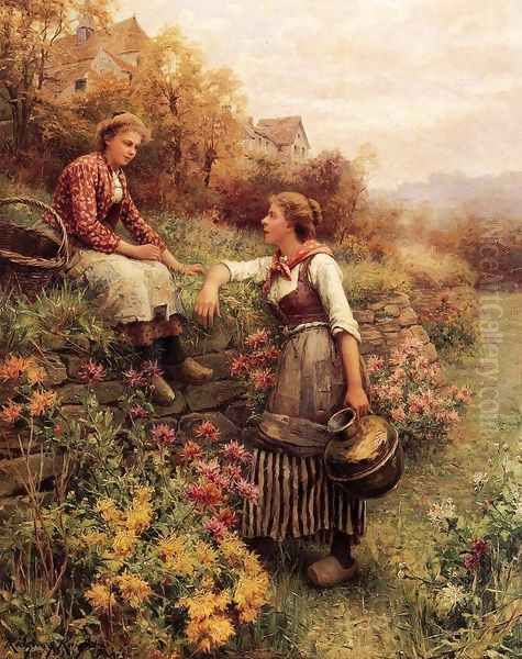 Marie And Diane Oil Painting by Daniel Ridgway Knight