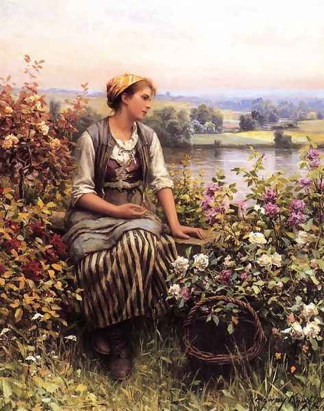 Daydreaming Oil Painting by Daniel Ridgway Knight