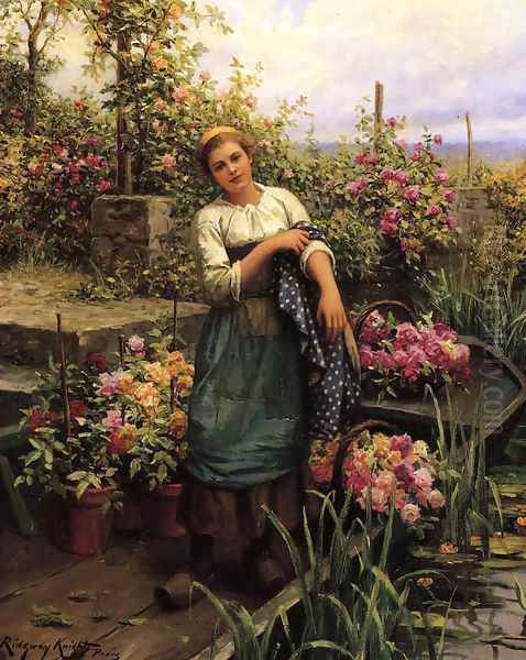 The Flower Boat Oil Painting by Daniel Ridgway Knight