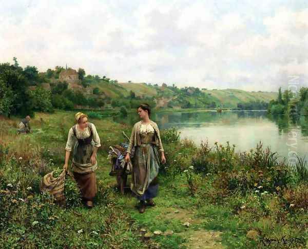 The Seine At Vernon Oil Painting by Daniel Ridgway Knight