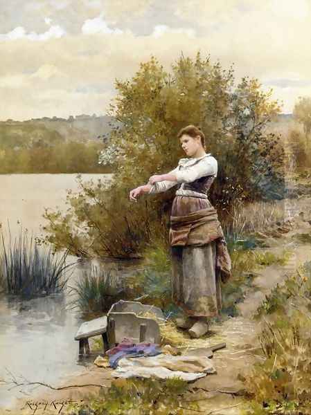 The Laundress Oil Painting by Daniel Ridgway Knight