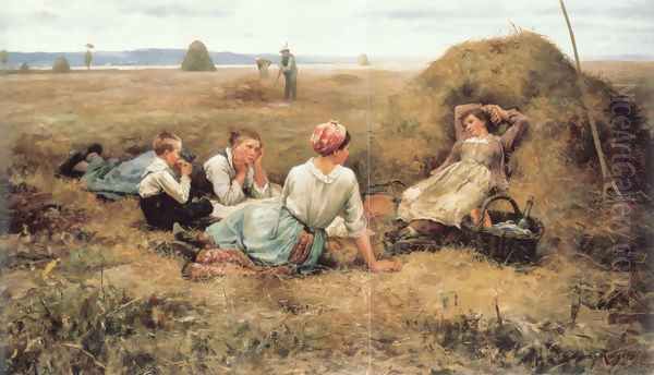 The Harvesters Resting Oil Painting by Daniel Ridgway Knight