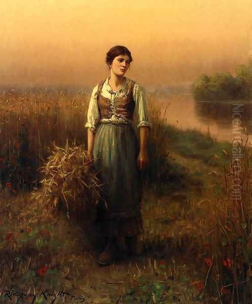 Normandy Maid Oil Painting by Daniel Ridgway Knight