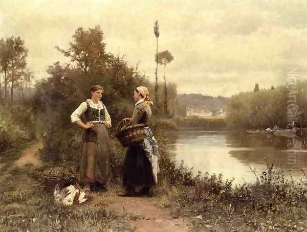 [A Conversation] Oil Painting by Daniel Ridgway Knight