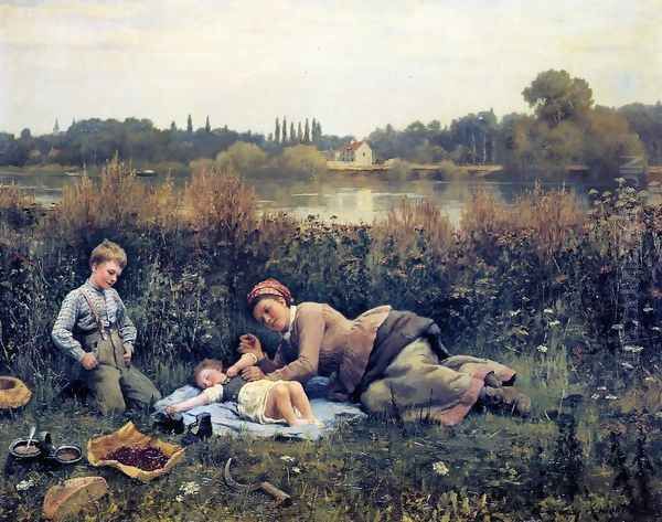 Noonday Repast Oil Painting by Daniel Ridgway Knight