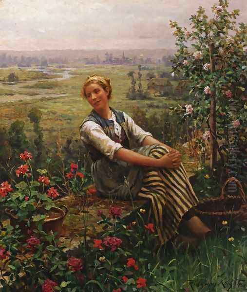 Woman at Rest Oil Painting by Daniel Ridgway Knight