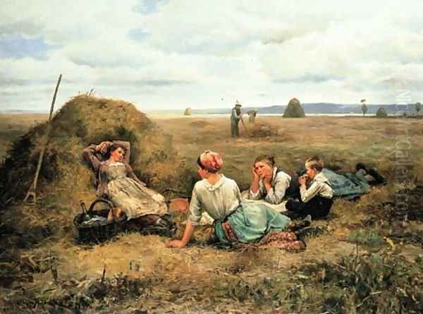 The Harvesters Resting 2 Oil Painting by Daniel Ridgway Knight