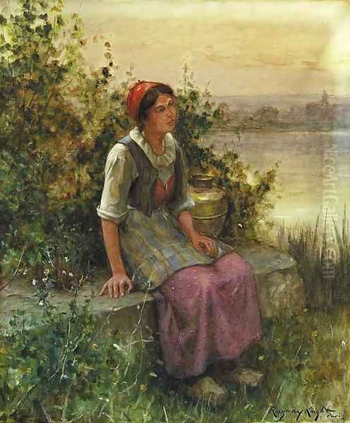 La Porteuse d'Eau Oil Painting by Daniel Ridgway Knight