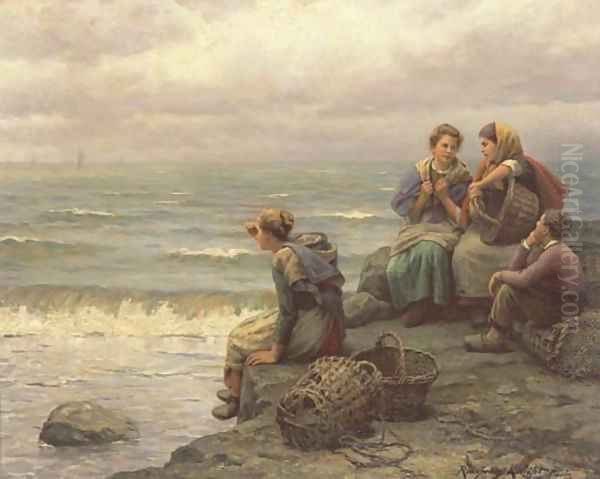 Awaiting the Return of the Fishing Fleet Oil Painting by Daniel Ridgway Knight