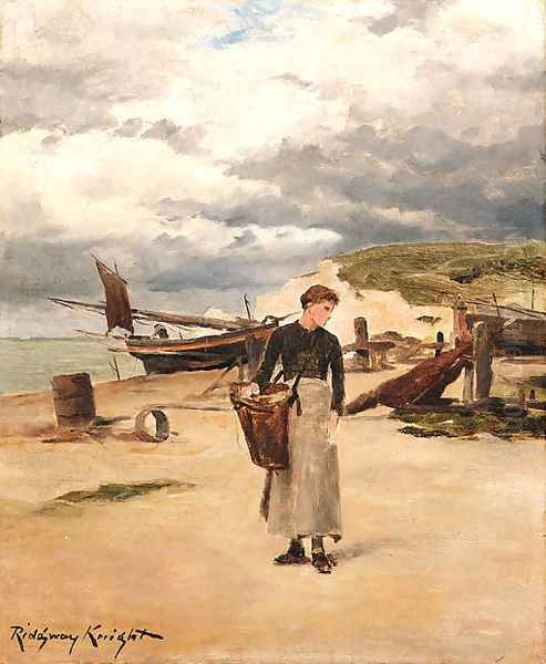 At Etretat Oil Painting by Daniel Ridgway Knight