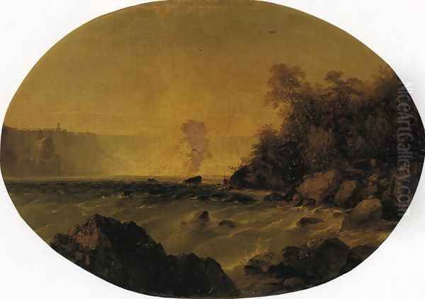 A View of Niagara Falls Oil Painting by John Frederick Kensett