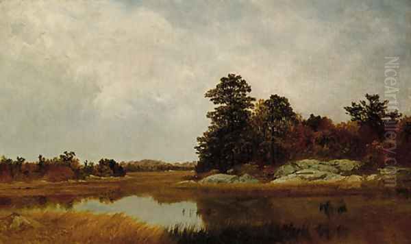 October In The Marshes Oil Painting by John Frederick Kensett