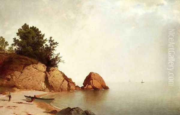 Beach at Beverly 1869-72 Oil Painting by John Frederick Kensett