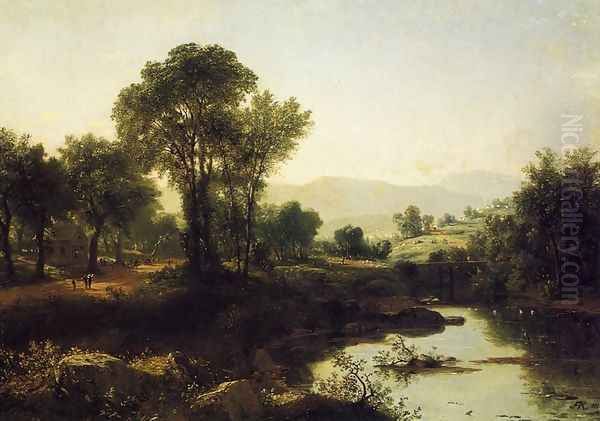 New Hampshire and School's Out Oil Painting by John Frederick Kensett