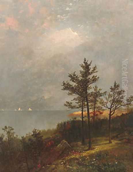 Gathering Storm On Long Island Sound Oil Painting by John Frederick Kensett