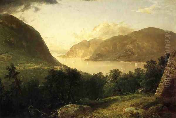 Hudson River Scene Oil Painting by John Frederick Kensett