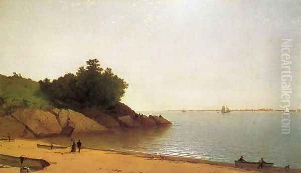 A Quiet Day on the Beverly Shore Oil Painting by John Frederick Kensett