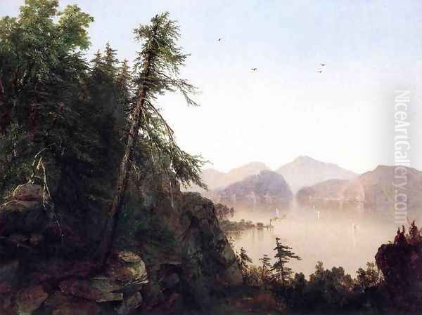 Along the Hudson Oil Painting by John Frederick Kensett