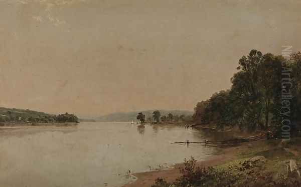 Along the Water's Edge Oil Painting by John Frederick Kensett