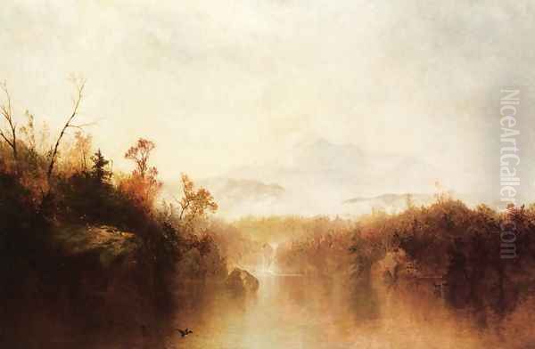 Mountain Lake Oil Painting by John Frederick Kensett