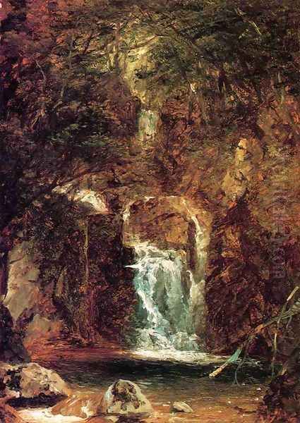 Cascade near Lake George Oil Painting by John Frederick Kensett