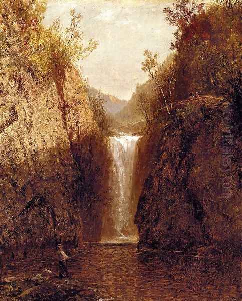 Landscape with Waterfall Oil Painting by John Frederick Kensett