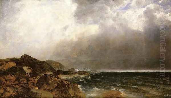 Point of Rocks, Newport Oil Painting by John Frederick Kensett