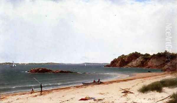 View of the Beach at Beverly, Massachusetts Oil Painting by John Frederick Kensett