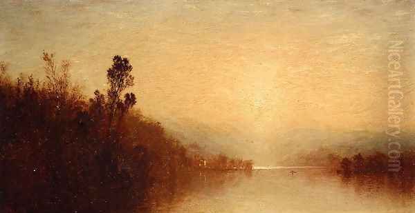 View of Lake George Oil Painting by John Frederick Kensett