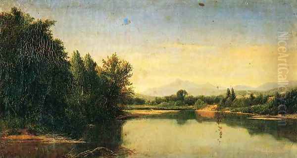 Eastern Mountain Lake Oil Painting by John Frederick Kensett