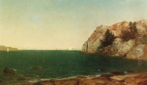 Entrance to Newport Harbor Oil Painting by John Frederick Kensett