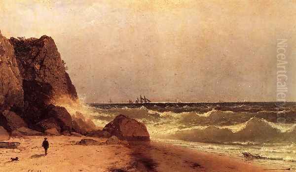 Near Newport, Rhode Island Oil Painting by John Frederick Kensett