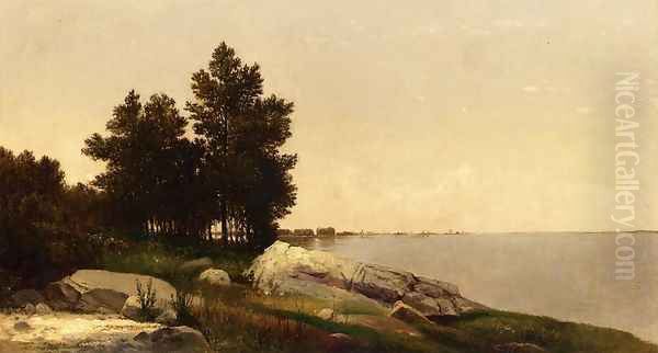 Study on Long Island Sound at Darien, Connectucut Oil Painting by John Frederick Kensett