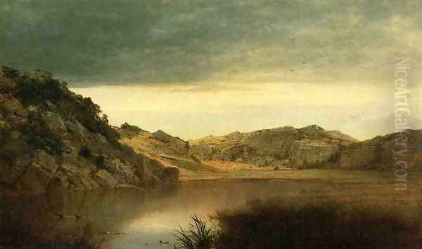 Paradise Rocks, Newport Oil Painting by John Frederick Kensett