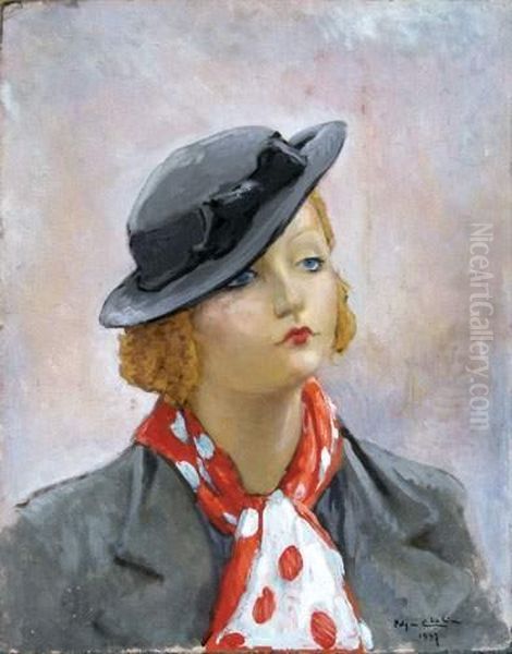 Elegante Au Chapeau Oil Painting by Edgar Chahine