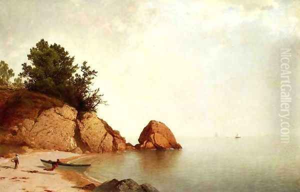 Beach at Newport 1869-1872 Oil Painting by John Frederick Kensett