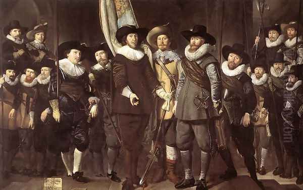 The Militia Company of Captain Allaert Cloeck 1632 Oil Painting by Thomas De Keyser