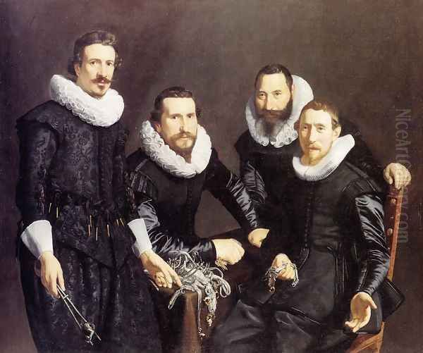 The Syndics of the Amsterdam Guild of Goldsmiths Oil Painting by Thomas De Keyser