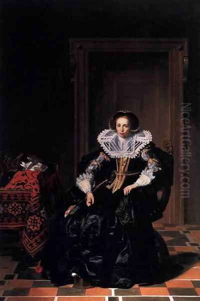 A Lady Oil Painting by Thomas De Keyser